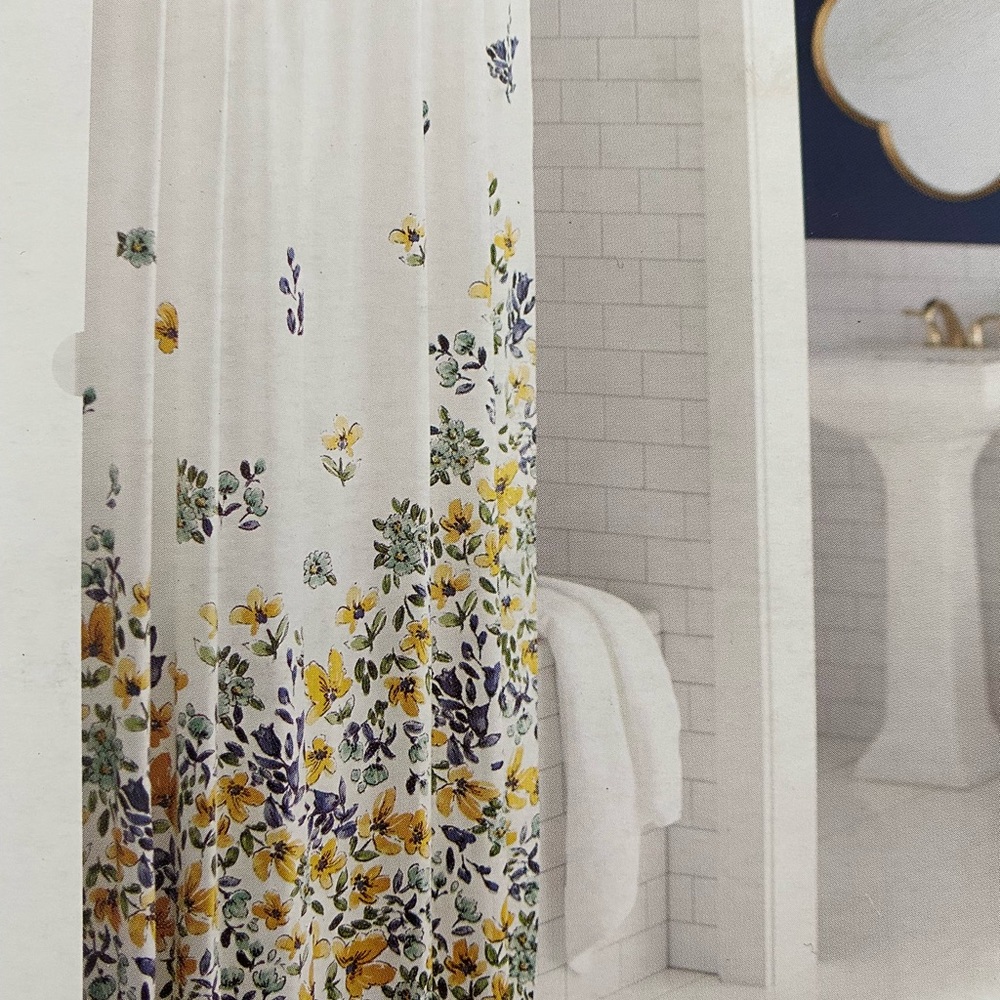 Threshold Floral Print Shower Curtain Gold Medal